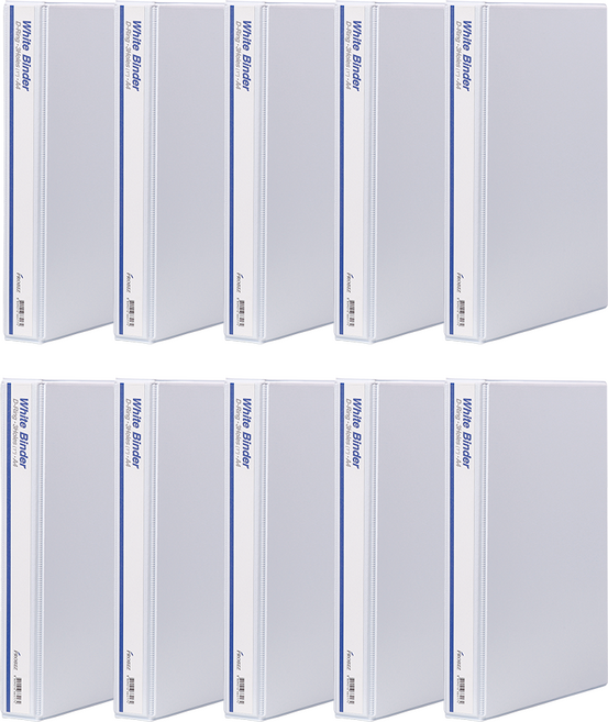 프로비즈 백색 투명 3공 D링 바인더 3cm 화이트 투명, 10개, 화이트투명