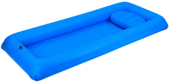 목욕침대 어르신 간이 욕조 노인 샤워 간병, 1개, 2_연블루 이중층+전동펌프+복구패키지