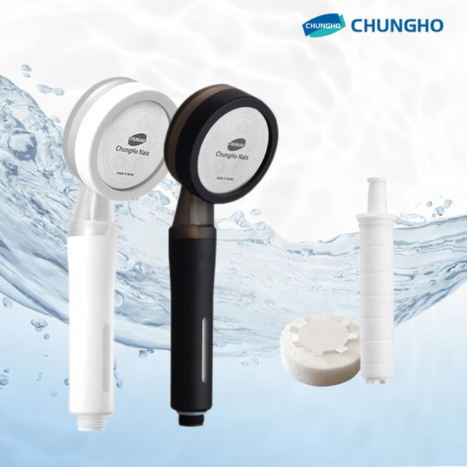 청호나이스 비타민샤워기 세디먼트 비타민C 케어세트[본품+바디필터1개+헤드필터1개] 녹물제거, 색상:화이트, 1개