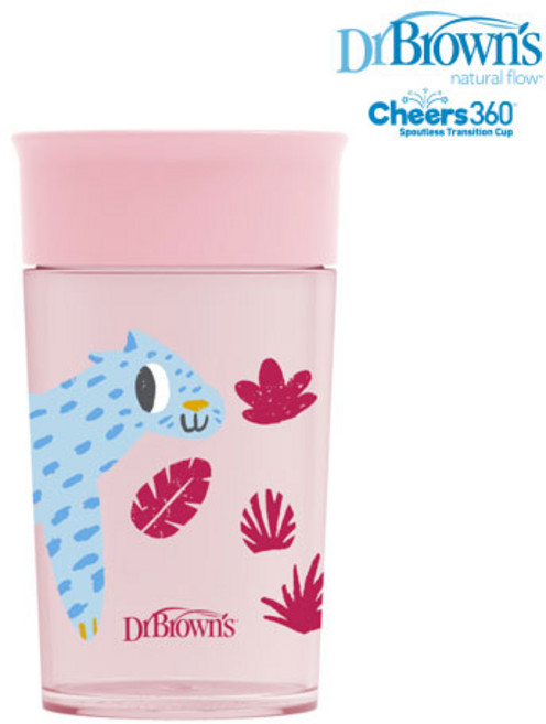 [닥터브라운]NEW 시그니처 흘림방지 360도 안전유아컵 1P(200ml/300ml), 1)300ml(일반형)_핑크1P, 1개