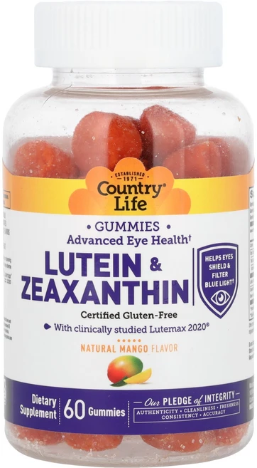 컨트리 라이프 Country Life 루테인 & 제아잔틴 구미젤리 천연 망고 구미젤리 60개146543원산지:기타, 컨트리 라이프 Country Life, 루테인 & 제아, 1개 - 쿠팡