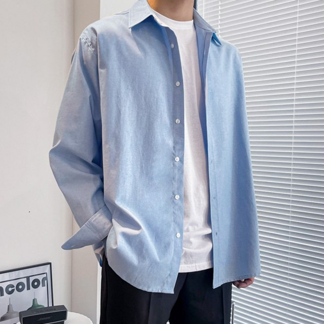 제타22 남성용 시티 오버핏 베이직 옥스포드 긴팔 셔츠 1160