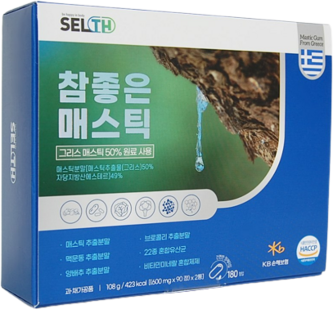 매스틱검 혼합유산균 매스틱 180정 그리스산 매스틱분말 맥문동, 1개