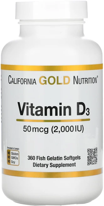 California Gold Nutrition Vitamin D3 2000IU 360정, 1개 - 쿠팡
