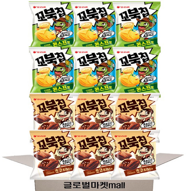 오리온 꼬북칩 초코츄러스64g 6개+꼬북칩 콘스프 64g 6개 총12개, 64g, 12개