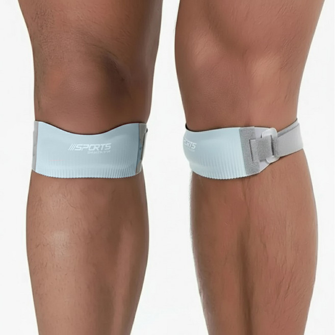 베랄룰 실리콘 슬개골 보호 밴드 운동 헬스 슬개건 남녀공용 무릎보호대, 블루, 2개