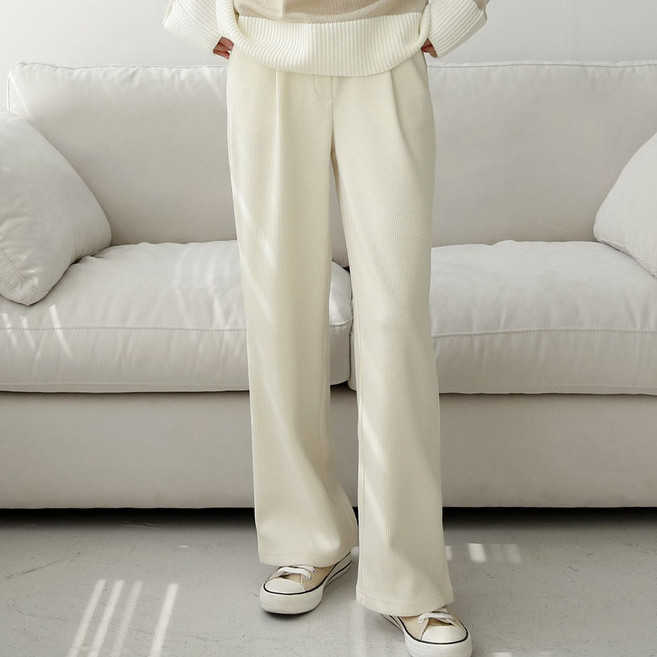 핏 예쁜 리벤 코듀로이 밴딩팬츠 S~3XL 빅사이즈 여성의류