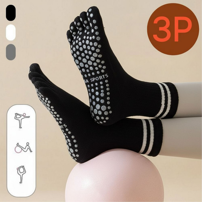 캐시픽 필라테스 논슬립 발가락 양말 요가 미끄럼방지