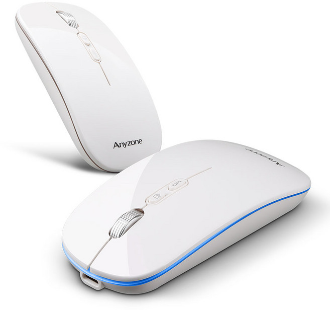 충전식 저소음 태블릿 갤럭시탭 맥북 아이패드 무소음 사무실 사무용 C타입 블루투스 무선 마우스, 화이트