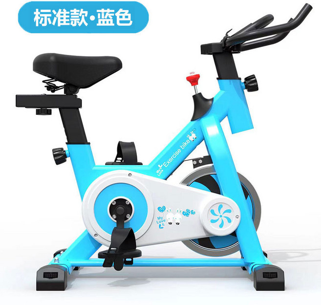 動感單車家用室內運動器材腳踏車兒童禮物靜音健身器材健身車, 1個, 1cm, 天空藍-標準款(無儀表+平板支架):無規格
