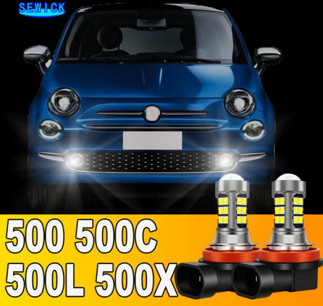 호환 피아트 500 500C 500L 500X 2007-2018 2007 2008 2009 2010 2011 2012 2013 2014 2015 2x LED 전면 안, 01 빨간색