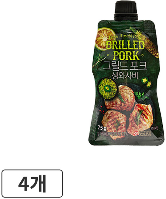 주비푸드 포크 생와사비 / 돼지고기 구이 전용, 4개, 75g