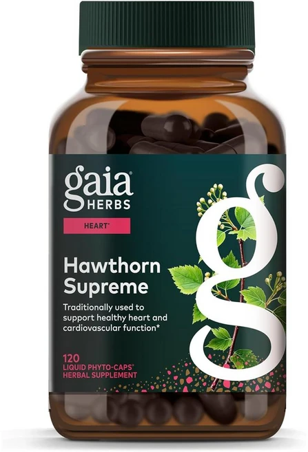 가이아허브 호손베리 수프림 산사나무열매 캡슐 Gaia Herbs Hawthorn Supreme, 1개, 120정 - 쿠팡