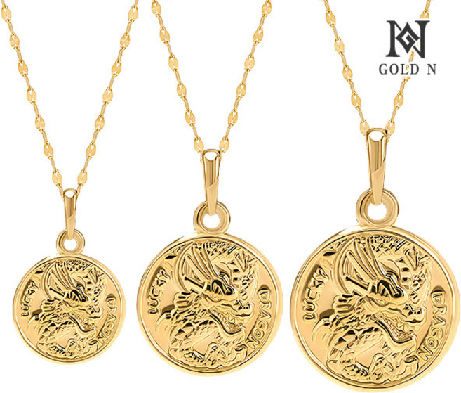 골드앤 14K 청룡 코인 목걸이 소/중/대