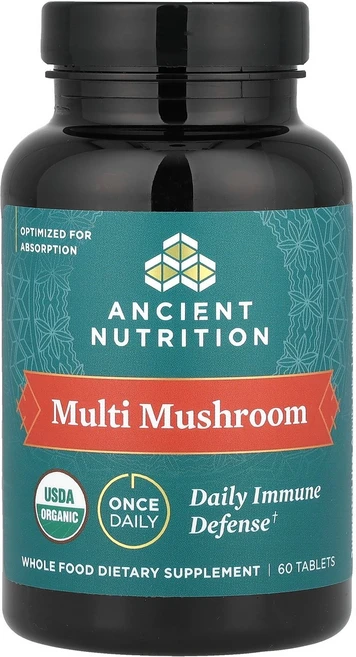 Dr. Axe / Ancient Nutrition 멀티 머쉬룸 일상 이뮨 써포트 60정, 30 개, 1개 - 쿠팡