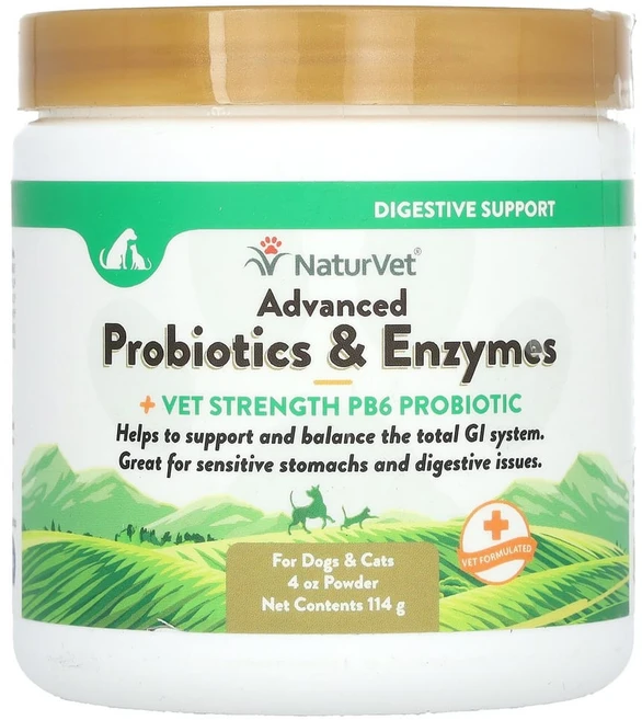 네츄어벳 PB6 프로바이오틱+베지 강도 효소 강아지/고양이용 114g(4oz), 1개 - 쿠팡