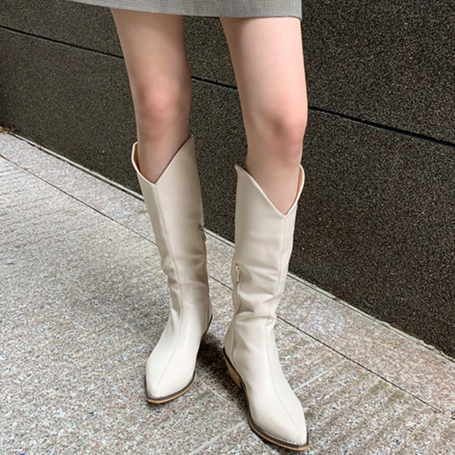 라블 미들굽 브이컷 웨스턴부츠