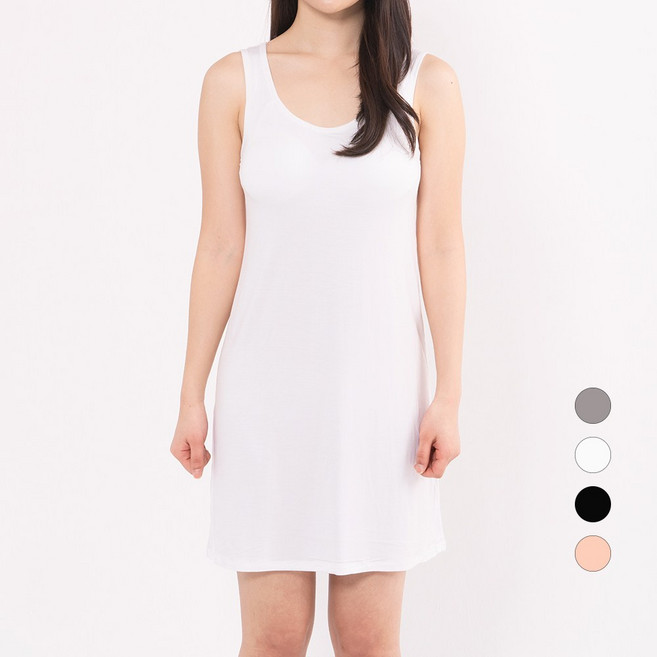 걸포유 여성 롱 슬립 웨어 이너 원피스 속치마 모달 브라 캡 슬립