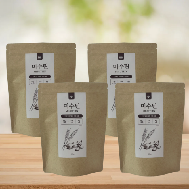 고단백 미숫가루 식물성단백질 서리태 약콩 비건음료 다이어트 분말, 4개, 450g