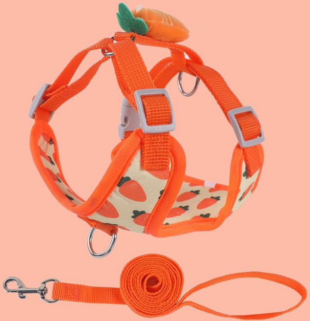 ULEPETS 과일 패턴 귀여운 강아지 멜빵 세트+스트링끈, 하나, 등색.