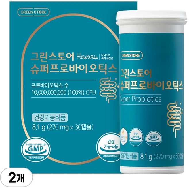 [한정수량 아울렛] 그린스토어 슈퍼 프로바이오틱스, 2개, 30정 - 쿠팡