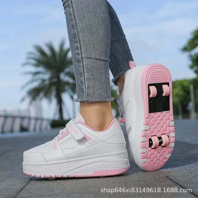 남성과 여성을 위한 분리형 롤러 스케이트 경량 신발 개폐식 4 륜 아동용, 38, 3