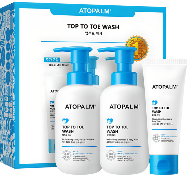 아토팜 유아 탑투토 워시 300ml 2p + 100ml 기획세트, 1세트