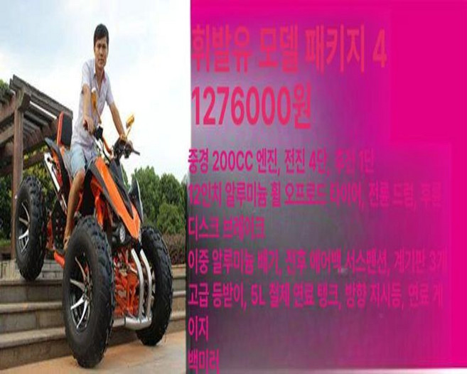 플로라323 농업용 4륜오토바이 농업용4륜오토바이국산, 대형 마스 가솔린 패키지 4, 기본 모델명/품번