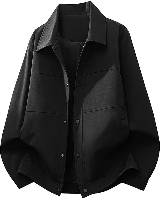 寬鬆翻領飛行夾克 - 日系潮流大碼外套