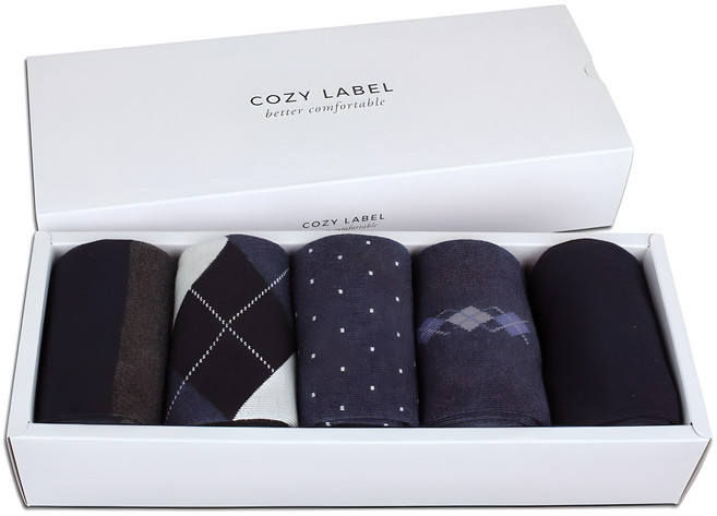 코지라벨 남성용 장목 양말 선물세트 기프트 5종 세트