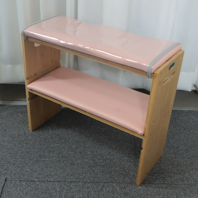 카라 네일 발각질 받침대 테이블 시술대 대나무 원목+탈부착 상판쿠션 세트, 02.발각질받침대 핑크, 비닐커버추가, 1개, 핑크