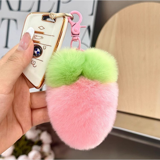 NY STYLE 토끼털 미니 당근 키링