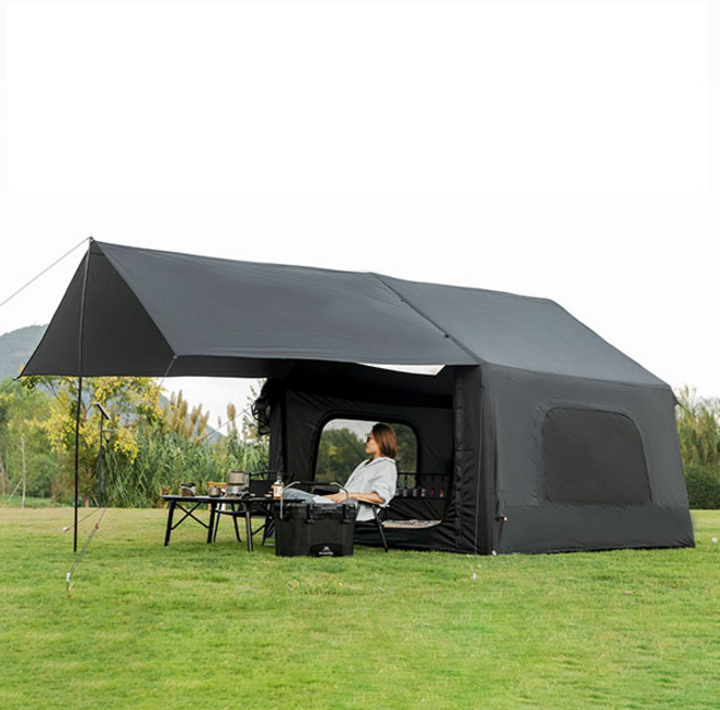 마운틴하이커 원터치 에어텐트SZK1352 8+8PRO 캠핑 일체형 텐트, 6-8, 블랙