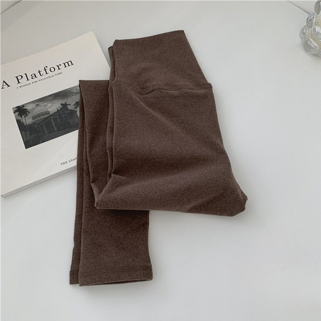 PLYU 도톰한 양면 피치기모 방한 9부레깅스