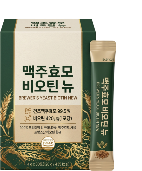 맥주효모환 맥주효모 비오틴 식약청인증 스틱, 1박스, 30회분
