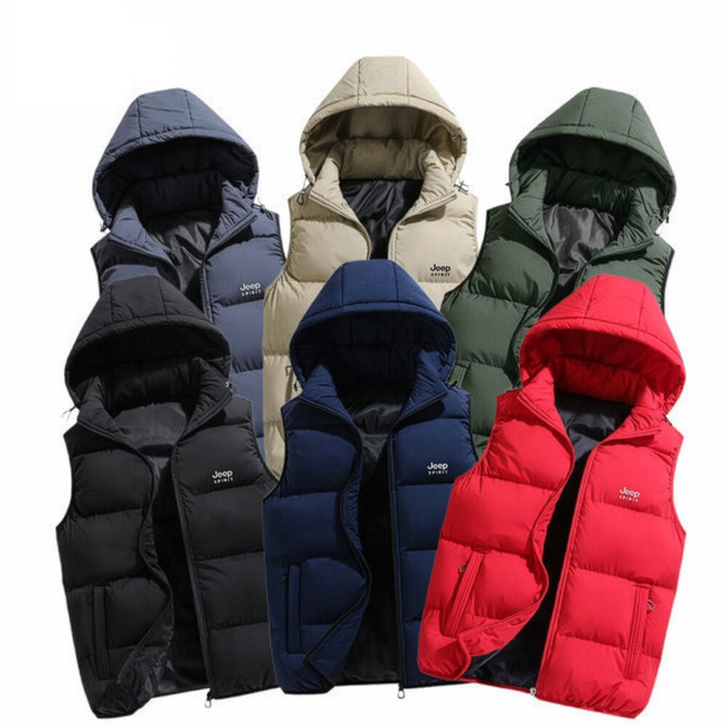 지프스피릿 남녀공용 후드 패딩조끼 아웃도어 패딩조끼 모자 후드 탈부착 조끼 패딩 JP2980