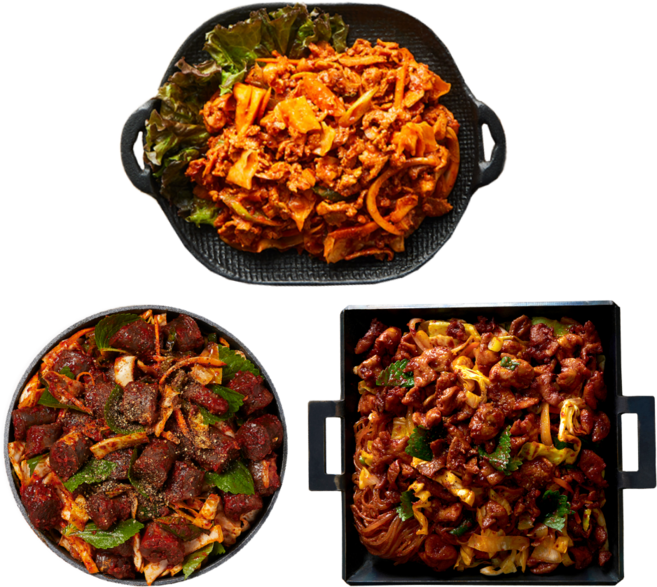 [쿡솜씨][곱돌이세트]왕십리야채곱창+깻잎매콤순대볶음+오돌뼈볶음 밀키트 6인분, 1개