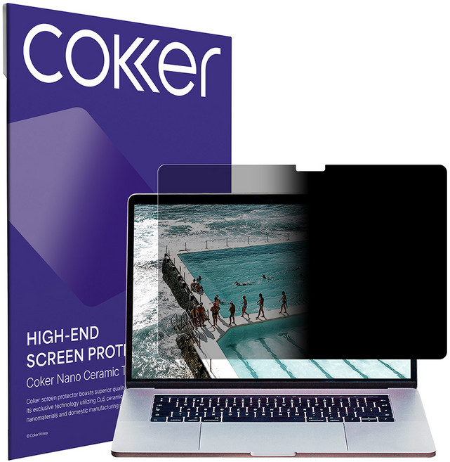 코커 직장인필수 노트북 사생활 보호필름 접착식 블루라이트차단, 1개