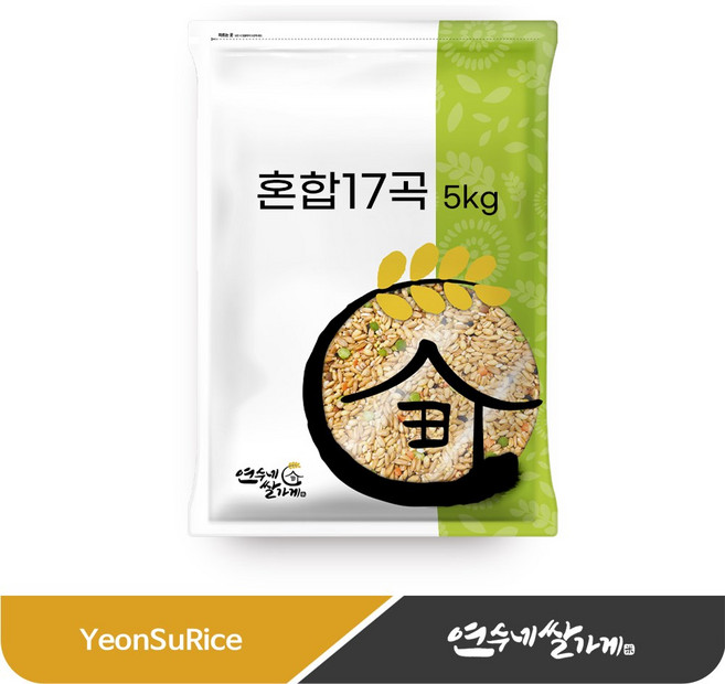 혼합잡곡 17곡 슈퍼푸드 귀리 렌틸 병아리 혼합 대용량, 5kg, 1개