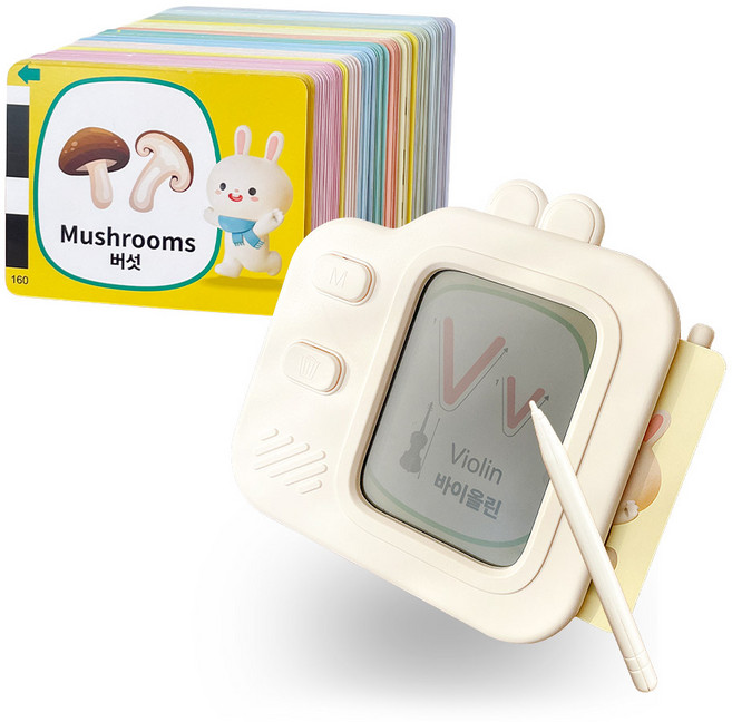 베베코지 아기 한글 낱말 카드 학습기 + 그림판 120장 240가지 그림, 그림판학습기