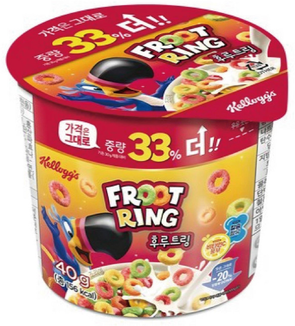 후루트링 컵 시리얼, 40g, 6개