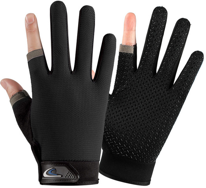 알나인 오토바이 터치 장갑 여름용, 블랙