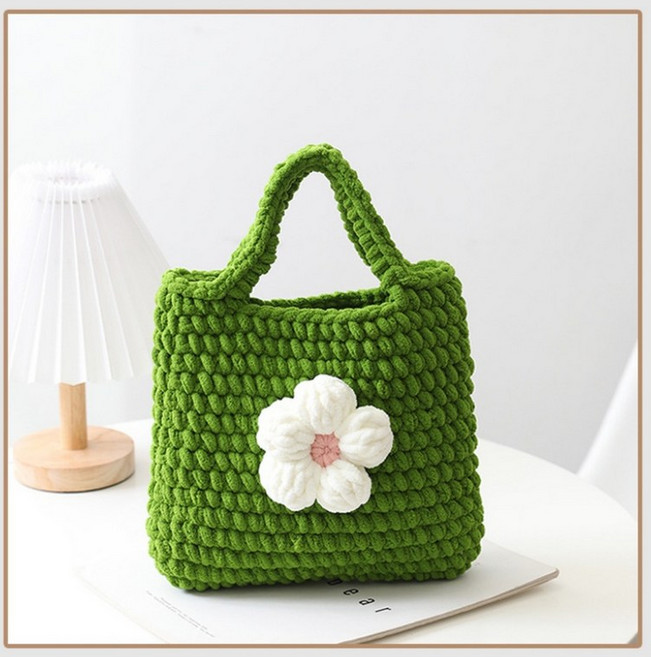 손뜨개 가방 완제품 백울 니트 가방 핸드메이드 가방 유행 핸드백 여성 가방 니트 가방