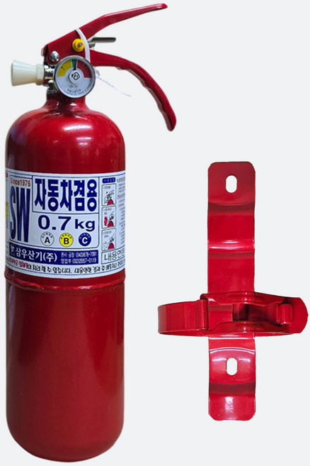 삼우 올국산 차량용소화기 0.7kg+브라켓 포함 자동차 정기검사 장착용 / 가정용 차량용 다용도 호환가능, 1개