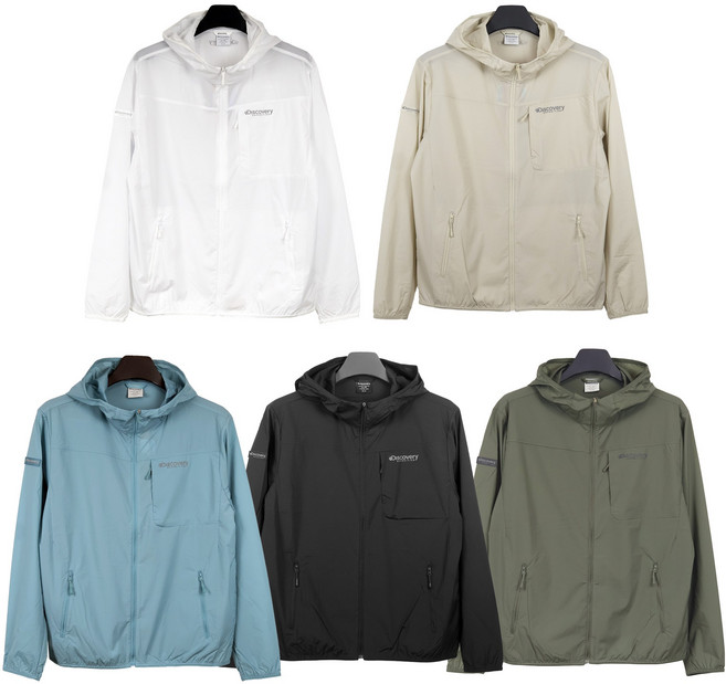 [국내매장 정품] 디스커버리 남성 프레시벤트 접촉냉감 기능성 패커블 바람막이 자켓 5종 택1 + 스포츠양말