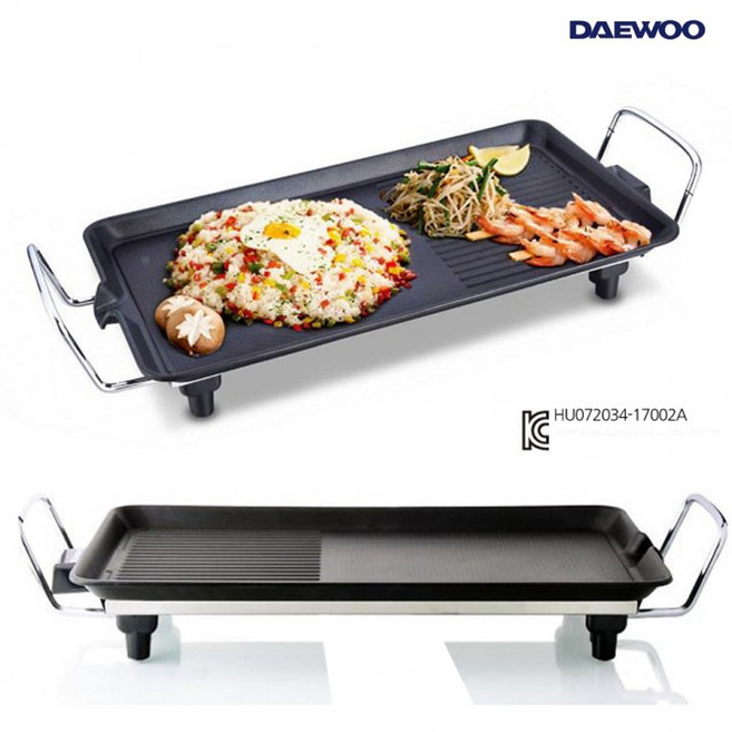 DAEWOO 전기그릴 2WAY 전기후라이팬48cm전기팬 그릴팬, 대우 투웨이48cm