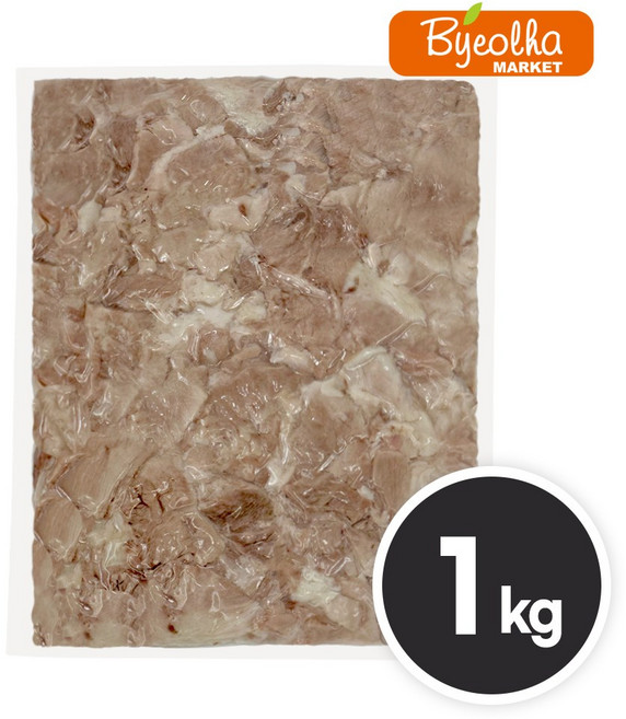 춘풍접객 삶은 전지 슬라이스 1kg 국밥용 냉동 절단 돼지 고기 앞다리살 업소용 식당용, 1개