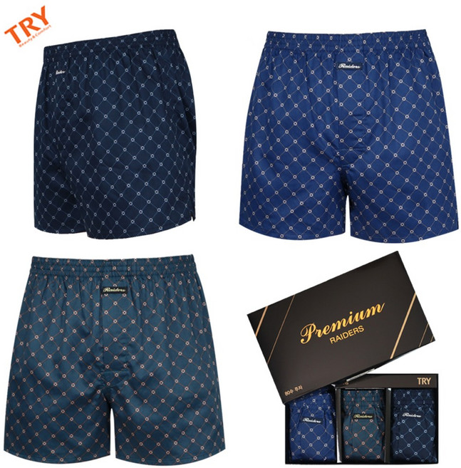 속옷MOA 트라이 남성 (80수)고급면100% 사각 트렁크 팬티세트