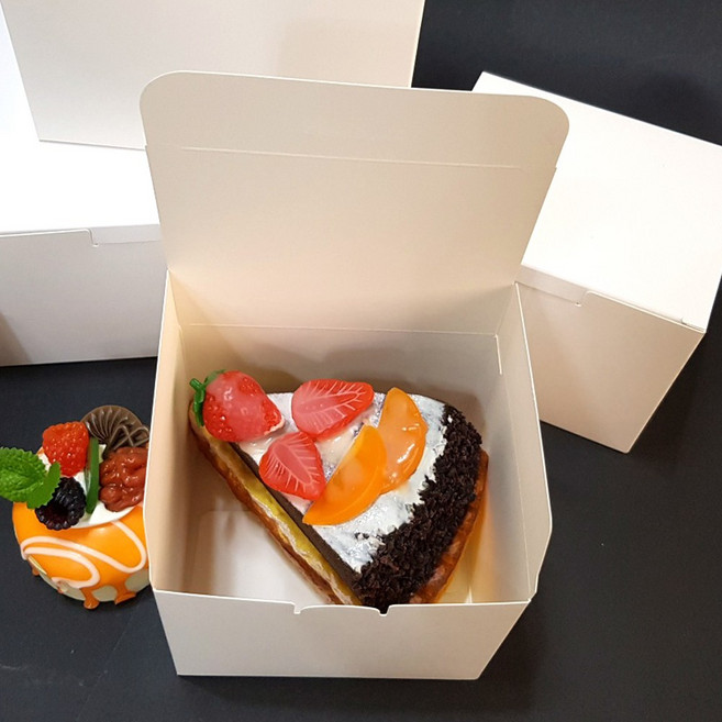 정사각 크라프트 선물상자 ( 1호 2호 3호 ) 손잡이상자 쿠키 포장상자 마카롱 구움과자 디저트 종이상자, 원터치 화이트상자 4호, 1개