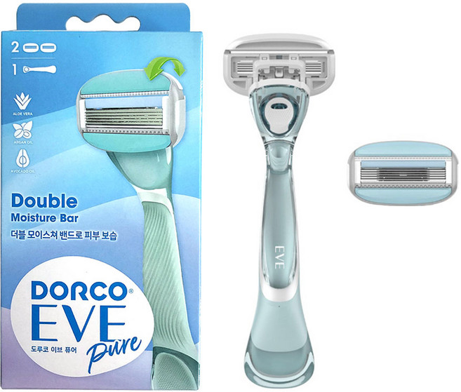 도루코 샤이 퓨어 바디면도기(면도기1개+면도날2개), 1개